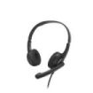 Hama Hs-USB250 V2 Auriculares con Microfono Omnidireccional - Cable 2m - Diadema Ajustable - Almohadillas de Malla - Color Negro y Plata