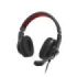 Hama Hs-USB400 V2 Auriculares con Microfono Omnidireccional - Cable 2m - Diadema Ajustable - Almohadillas de Malla - Color Negro y Rojo