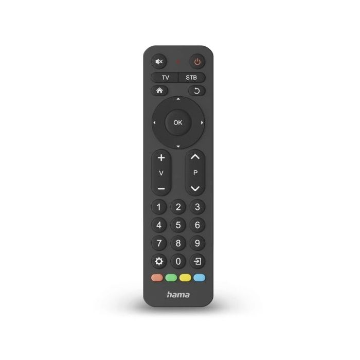 Hama Mando a Distancia para TV - Universal - Alcance 10m - 31 Botones - Permite 2 Dispositivos Simultaneos - 17.3x4.7x2cm - Color Negro