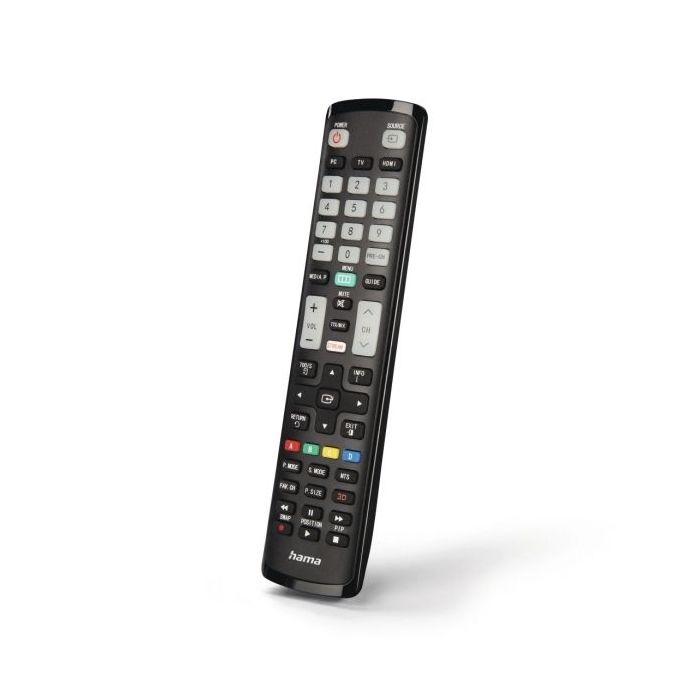 Hama Mando a Distancia para TV Samsung - Alcance 10m - 52 Botones - Acceso Directo a Plataformas de Streaming - 21.1x5.1x2.6cm - Color Negro