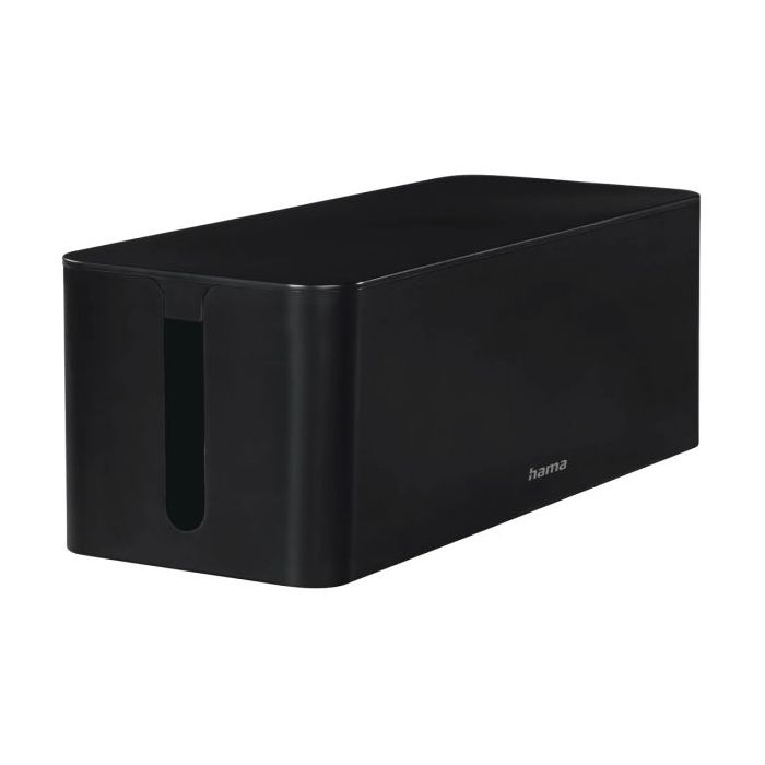 Hama Maxi Caja para Regletas y Cables - Facil Organizacion y Limpieza - Proteccion Infantil y de Mascotas - Diametro Maximo del Cable 15mm - 40.6x15.6x13.5cm - Color Negro