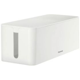 Hama Maxi Caja para Regletas y Cables - Facil Organizacion y Limpieza - Proteccion Infantil y de Mascotas - Diametro Maximo del Cable 20mm - 40.6x15.6x13.5cm - Color Blanco