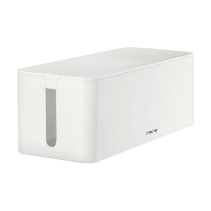 Hama Maxi Caja para Regletas y Cables - Facil Organizacion y Limpieza - Proteccion Infantil y de Mascotas - Diametro Maximo del Cable 20mm - 40.6x15.6x13.5cm - Color Blanco