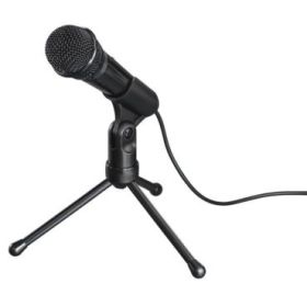 Hama MIC-P35 Allround Microfono de Sobremesa para PC y Portatil - Cable 2.5m - 2200 Ohm - Jack 3.5mm - Condensador Cardioide - Color Negro