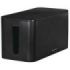 Hama Mini Caja para Regletas y Cables - Facil Organizacion y Limpieza - Proteccion Infantil y de Mascotas - Diametro Maximo del Cable 15mm - 23.5x11.5x12cm - Color Negro