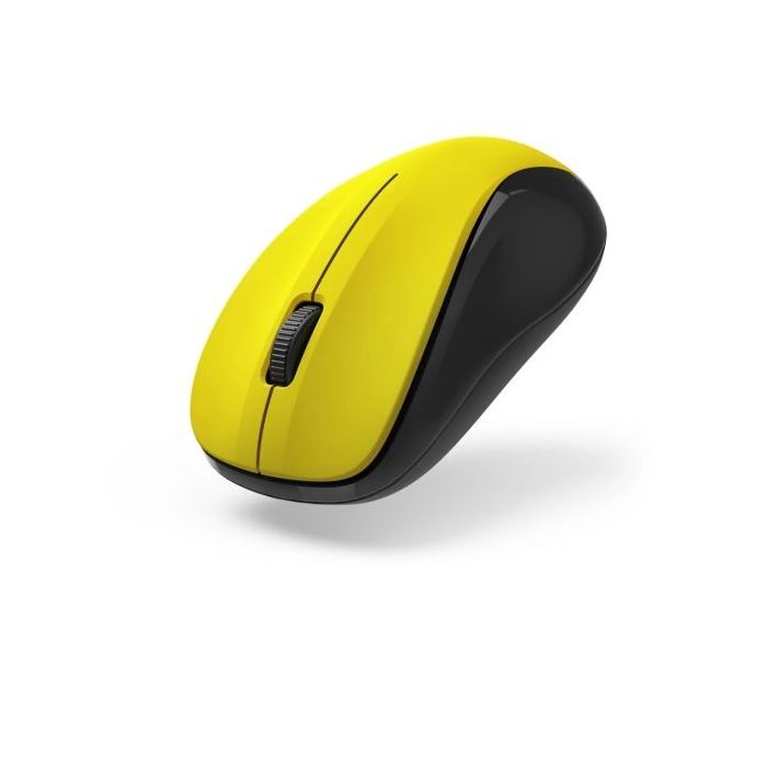 Hama Mw-300 V2 Raton Optico Inalambrico 1200dpi - 3 Botones - Silencioso - USB-A RF 2.4GHz - Rango 10m - Uso Ambidiestro - 5.8x3.7x10.3cm - Color Negro y Amarillo