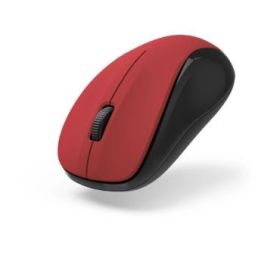 Hama Mw-300 V2 Raton Optico Inalambrico 1200dpi - 3 Botones - USB-A RF 2.4GHz - Silencioso - Uso Ambidiestro - Rango 10m - 5.8x3.7x10.3cm - Color Negro y Rojo