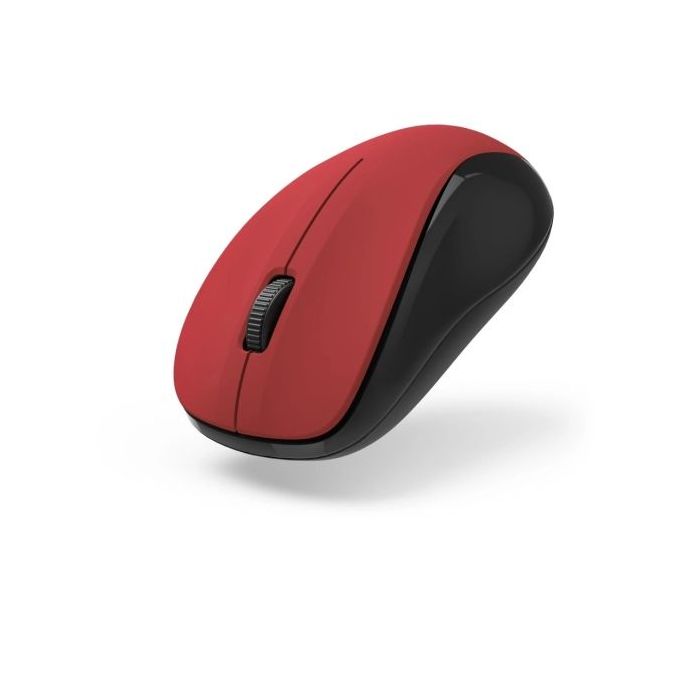 Hama Mw-300 V2 Raton Optico Inalambrico 1200dpi - 3 Botones - USB-A RF 2.4GHz - Silencioso - Uso Ambidiestro - Rango 10m - 5.8x3.7x10.3cm - Color Negro y Rojo