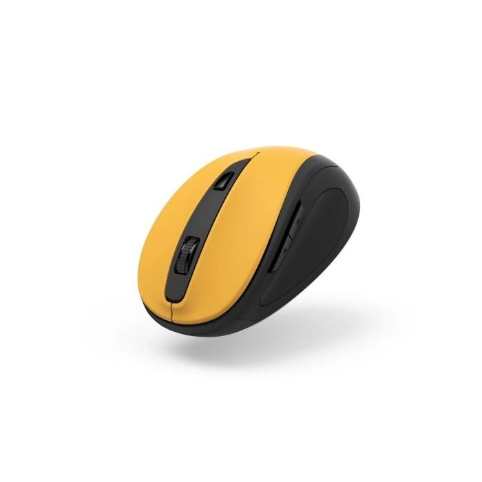 Hama Mw-400 V2 Raton Optico Inalambrico para Diestros 1600dpi - Ergonomico - Rango 10m - USB-A RF 2.4GHz - 6 Botones - 6.5x4.2x9.6cm - Color Negro y Amarillo
