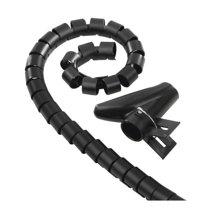 Hama Organizador de Cable en Espiral 20mm - Flexible - Longitud 2.5m - Adaptador para Instalacion - Color Negro