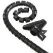 Hama Organizador de Cable en Espiral 20mm - Flexible - Longitud 2.5m - Adaptador para Instalacion - Color Negro