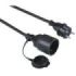 Hama Outdoor  Cable de Alimentacion Alargador para Exteriores - Potencia Maxima 3680W - Longitud 10m - Seccion 1.5mm2 - Schuko CEE7 - Tapa Protectora - Color Negro