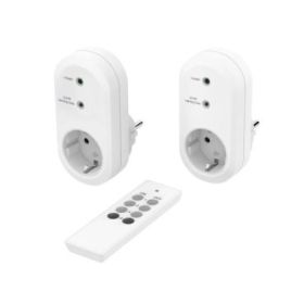 Hama Pack de 2 Enchufes Inalambricos - Potencia Maxima 3500W - IP20 - Interruptor de Encendido - Color Blanco