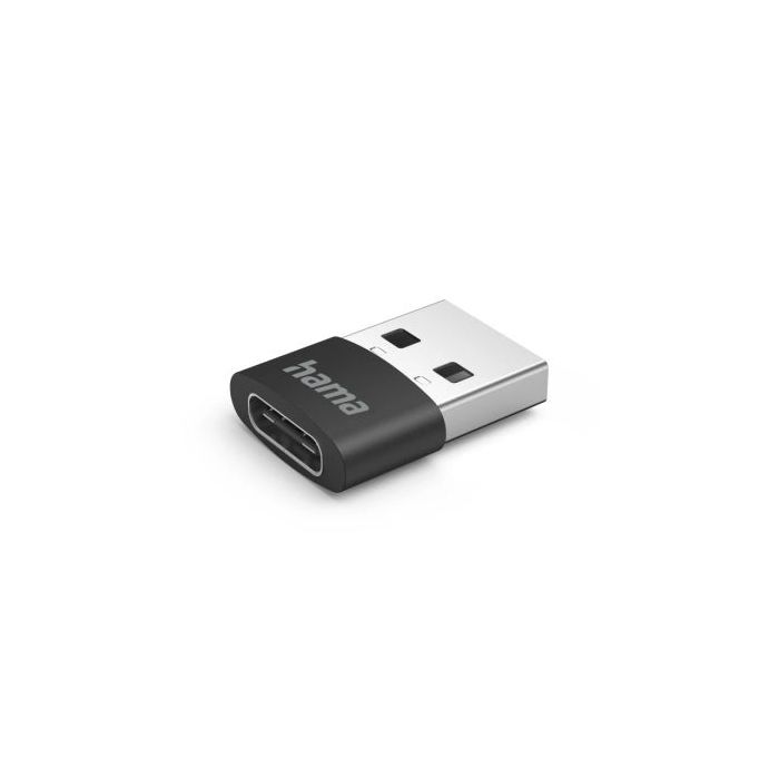 Hama Pack de 3 Adaptadores USB - USB-A Macho - USB-C Macho - Velocidada hasta 480Mbit/S - Color Negro