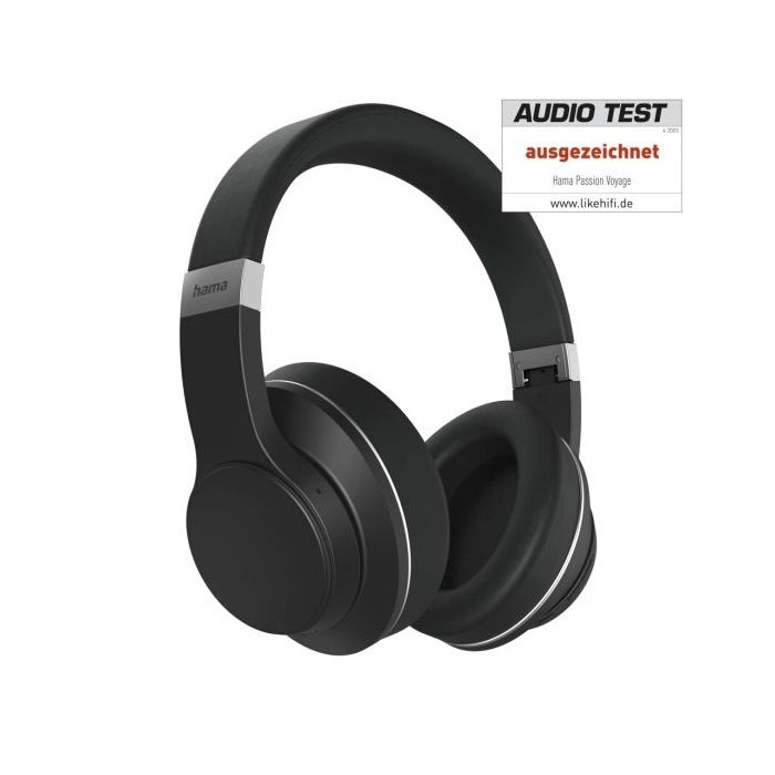 Hama Passion Voyage Auriculares con Microfono Omnidireccional - Bluetooth - Rango 10m - Diadema Ajustable - Asistente de Voz - Color Negro
