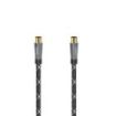 Hama Prime Cable Coaxial de Antena Macho/Hembra - Longitud 1.5m - Terminales Chapados en Oro - Apantallamiento 120dB - Impedancia 75Ohm - Color Negro y Gris