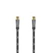 Hama Prime Cable Coaxial de Antena Macho/Hembra - Longitud 3m- Terminales Chapados en Oro - Apantallamiento 120dB - Impedancia 75Ohm - Color Negro y Gris
