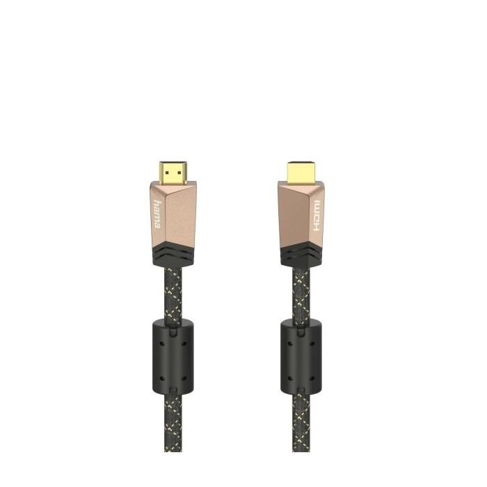 Hama Prime Cable HDMI 4K Macho - Longitud 1.5m - Soporta ARC - Terminales Chapados en Oro - Ethernet - Velocidad hasta 18Gbps - Blindaje Completo - Color Marron