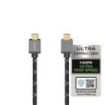 Hama Prime Cable HDMI 8K Macho - Longitud 1m - Certificado - Soporta eARC - Terminales Chapados en Oro - Ethernet - Velocidad hasta 48Gbps - Blindaje Completo - Color Negro y Gris