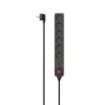 Hama Regleta Alimentacion con 6 Tomas - Potencia Maxima 3680W - Voltaje 250V - Cable 1.4m - Interruptor de Encendido - Enchufe Schuko en Angulo - 4.7x4x35.7cm - Color Negro