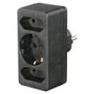 Hama Regleta de Pared con 3 Tomas - Potencia Maxima 3680W - 1x Schuko - 2x Tipo C - Color Negro