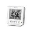 Hama Rhodes Radio Reloj Despertador - Pantalla Digital - Termometro - Funcion de Repeticion de Alarma - 2 Alarmas Configurables - Zona Horaria Ajustable - 9x2.5x10cm - Color Blanco