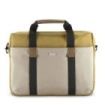 Hama Silvan Maletin para Portatiles hasta 14.1" - Poliester Reciclado - Bolsillo Frontal - Interior Acolchado - 39x5x31cm - Color Beige y Amarillo