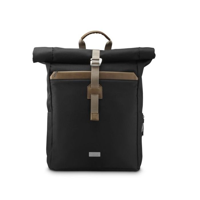 Hama Silvan Mochila para Portatiles hasta 16.2" - Capacidad Ampliable de 15 a 22L - Poliester Reciclado - Interior Acolchado - Bolsillos Frontales - 32x46x14cm - Color Negro