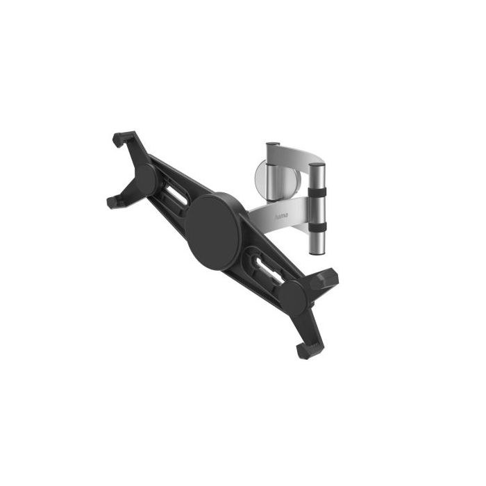 Hama Soporte de Pared para Tablets de 7 a 11" - Capacidad 1kg - Funcion Rotativa - Aluminio - Color Negro y Plata