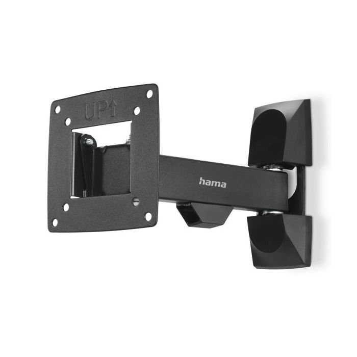 Hama Soporte de Pared para TV hasta 26" - Peso Max 15kg - Inclinable - Giratorio - VESA 100x100mm - Acero - Gestor de Cables - Color Negro