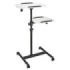 Hama Soporte de Pie para Proyector con 2 Bandejas - Soporta hasta 10kg - Altura Ajustable - Ruedas - Bandeja Superior 42x50cm - Bandeja Inferior 40x35cm - Color Negro