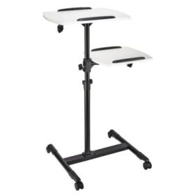 Hama Soporte de Pie para Proyector con 2 Bandejas - Soporta hasta 10kg - Altura Ajustable - Ruedas - Bandeja Superior 42x50cm - Bandeja Inferior 40x35cm - Color Negro