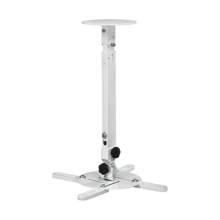 Hama Soporte de Techo para Proyector - Soporta hasta 15kg - Altura Ajustable entre 13 y 63.5cm - Giratorio 360º - Acero - Color Blanco