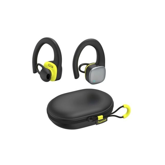 Hama Spirit Athletics Auriculares Deportivos - Bluetooth - Autonomia hasta 7h - Microfono Omnidireccional - Rango 10m - IPX5 - Asistente de Voz - Carga por USB-C - Color Negro
