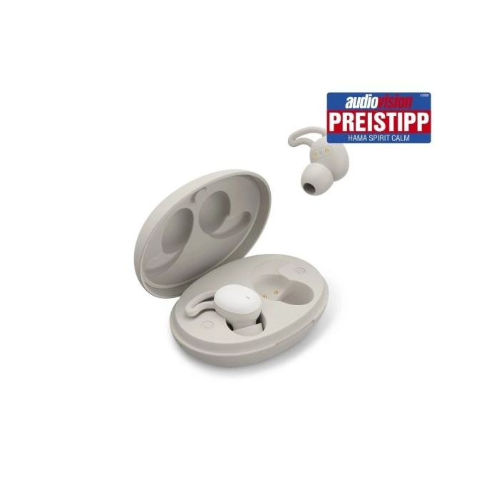 Hama Spirit Calm Auriculares con Microfono Omnidireccional - Bluetooth - Rango 10m - Asistente de Voz - Carga por USB-C - Color Beige