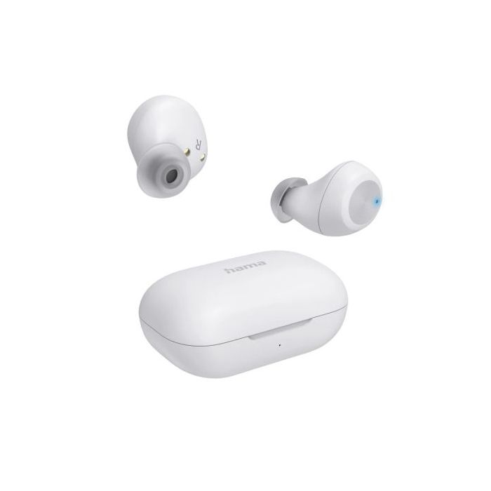 Hama Spirit Chop II Auriculares con Microfono Omnidireccional - Bluetooth - Rango 10m - IPX4 - Asistente de Voz - Carga por USB-C - Color Blanco