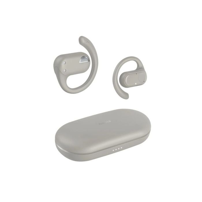 Hama Spirit Open Auriculares con Microfono Omnidireccional - Bluetooth - IPX4 - Pantalla LED - Carga por USB-C - Color Beige