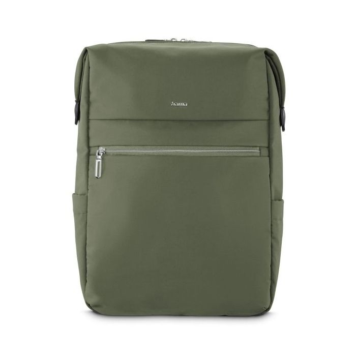 Hama Ultimate Mochila para Portatiles hasta 16.2" - Capacidad 15L - Poliester - Interior Acolchado - Cremallera Bidireccional - Base Reforzada - Bolsillos Laterales - 34x44x11cm - Color Verde Oscuro
