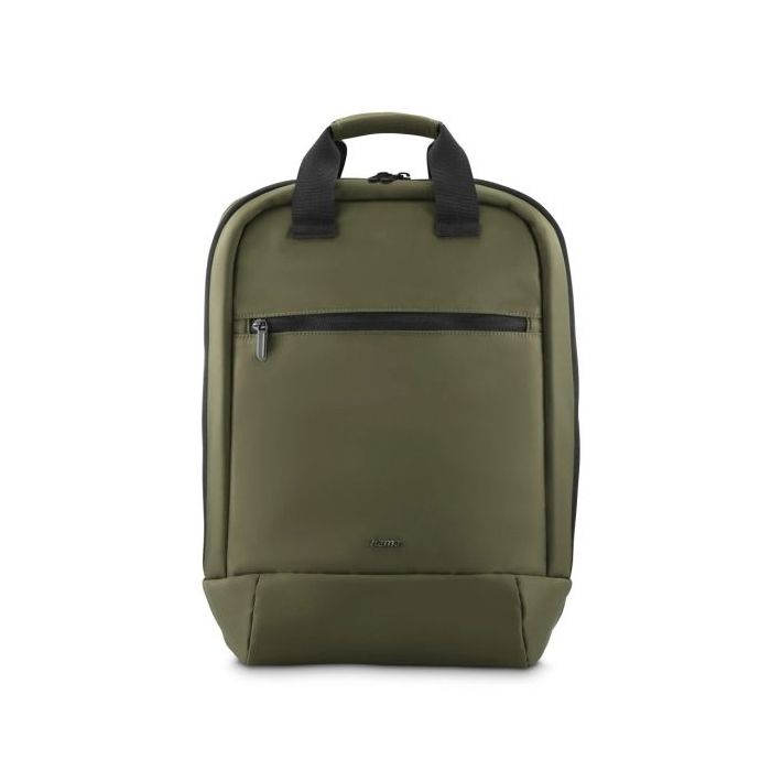 Hama Ultra Lightweight Mochila para Portatiles hasta 16.2" - Capacidad 13L - Poliester Reciclado - Interior Acolchado - Repelente de Agua - 36x44x12cm - Color Negro y Verde