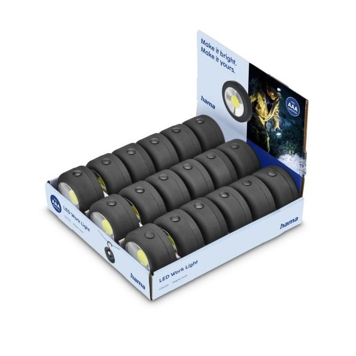 Hama W140 Lamparas LED de Trabajo - Iman - Gancho Desplegable - Color Negro