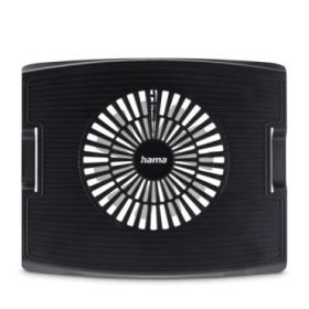 Hama Wave Base de Refrigeracion para Portatil hasta 15.6" con 1 Ventilad de 15cm - Silencioso - Cable 40cm - USB-A - Luz LED - Temperatura Regulable - Antideslizante - 33.5x28x4cm - Color Negro