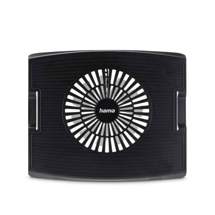 Hama Wave Base de Refrigeracion para Portatil hasta 15.6" con 1 Ventilad de 15cm - Silencioso - Cable 40cm - USB-A - Luz LED - Temperatura Regulable - Antideslizante - 33.5x28x4cm - Color Negro