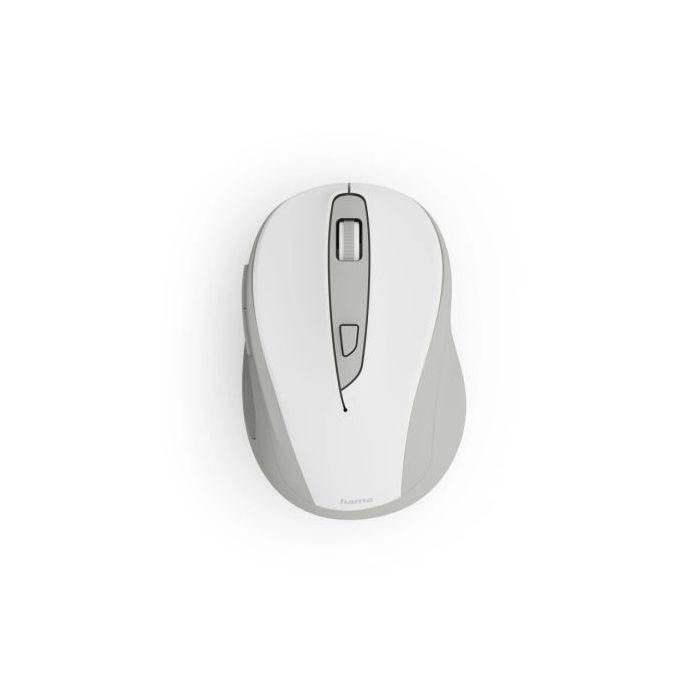 Hama WM-400 Raton Optico Inalambrico para Diestros 1600dpi - Ergonomico - Rango 10m - 6 Botones - USB-A RF 2.4GHz - Silencioso - 6.5x4.2x9.6cm - Color Blanco