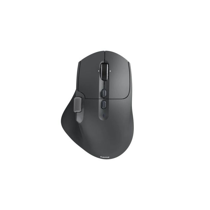 Hama WM-900 Raton Optico Inalambrico para Diestros 3200dpi - Bluetooth - Ergonomico - Silencioso - 10 Botones - Rango 10m - Recargable - Bateria de Litio - Color Negro