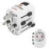 Hama World Travel Pro Adaptador de Viaje Universal - Potencia hasta 1750W - Voltaje 100-250V - Color Blanco
