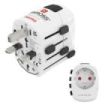 Hama World Travel Pro Adaptador de Viaje Universal - Potencia hasta 1750W - Voltaje 100-250V - Color Blanco