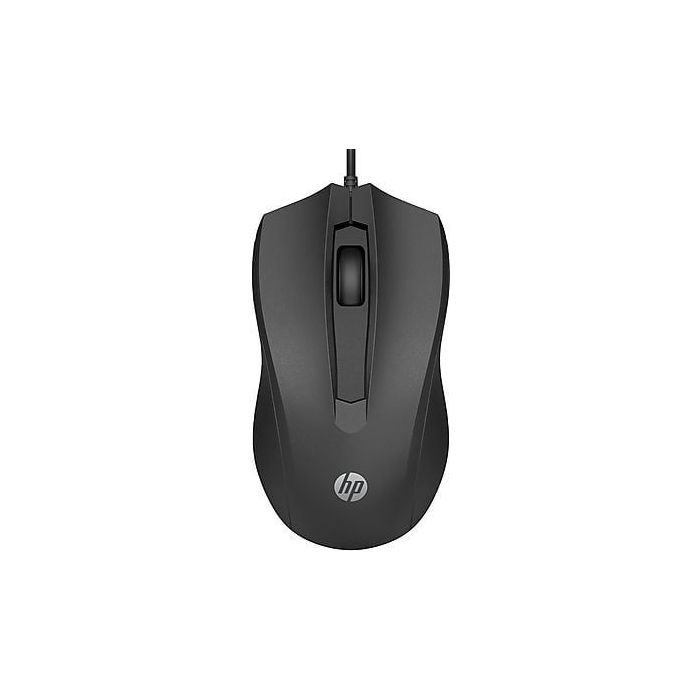 HP 105 Raton USB- Sensor Optico 1600 DPI - Diseño Ambidiestro Ergonomico - 3 Botones con Rueda de Desplazamiento - Ligero y Duradero - Color Negro