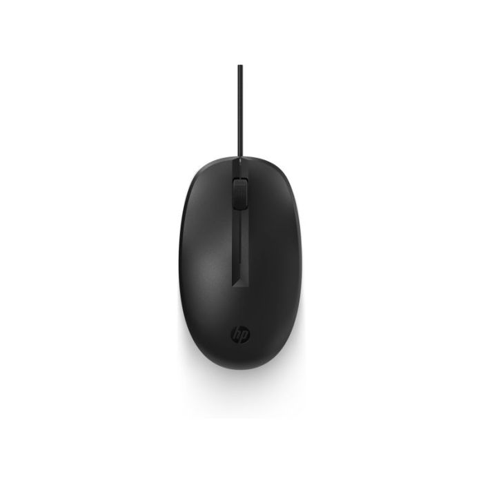 HP 128 Raton Laser USB - Sensor 1200 DPI Ajustable - Diseño Ambidiestro Ergonomico - 3 Botones con Rueda de Desplazamiento - Plug & Play - Color Negro