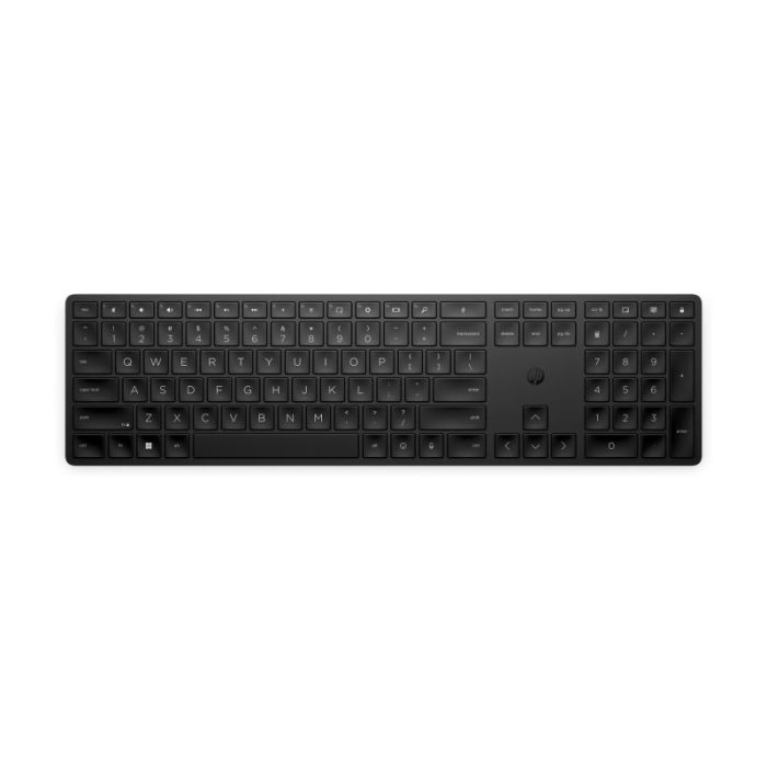 HP 455 Teclado Inalambrico Programable 2.4GHz - Mas de 20 Teclas Programables - Teclas Contorneadas con Recorrido 2 mm - Patas Ajustables - Bateria hasta 20 Meses - Color Negro