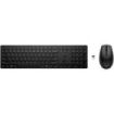 HP 655 Combo Teclado y Raton Inalambricos 2.4GHz - 24 Teclas Programables  Raton Optico Multi‑Superficie 4000 DPI - Teclas Silenciosas - Diseño Ergonomico - Color Negro